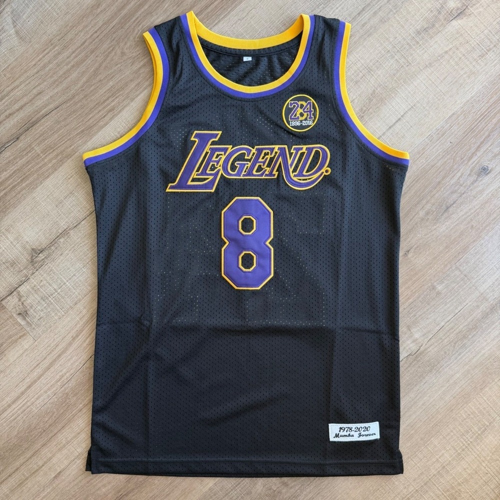 Kobe Bryant Mamba Forever Legend Jersey Black Lakers Tribute 8 24 Mens Small